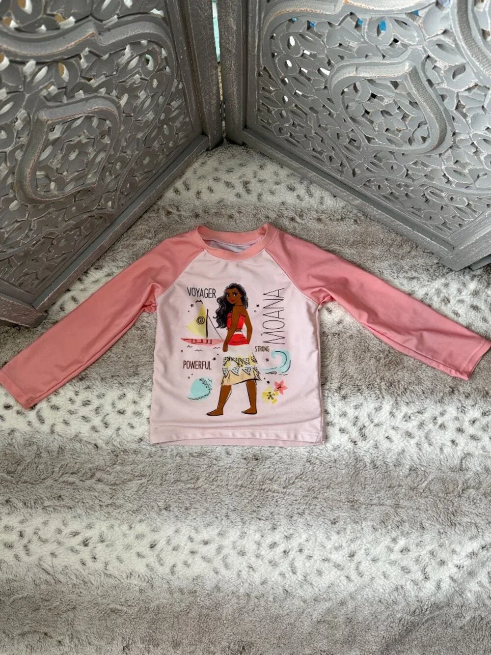 Disney Moana long sleeve rashguard girls 4T tropical beach summer vacation